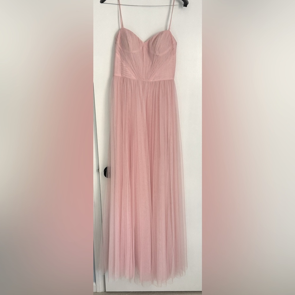 Vera Wang Bride Vernon Sleeveless Pleated Gown Pale Pink
